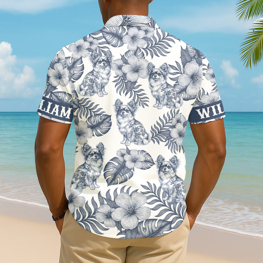 Custom Dog Breeds Toile De Jouy Chinoiserie Style, Personalized Hawaiian Shirt T1807 Hv01