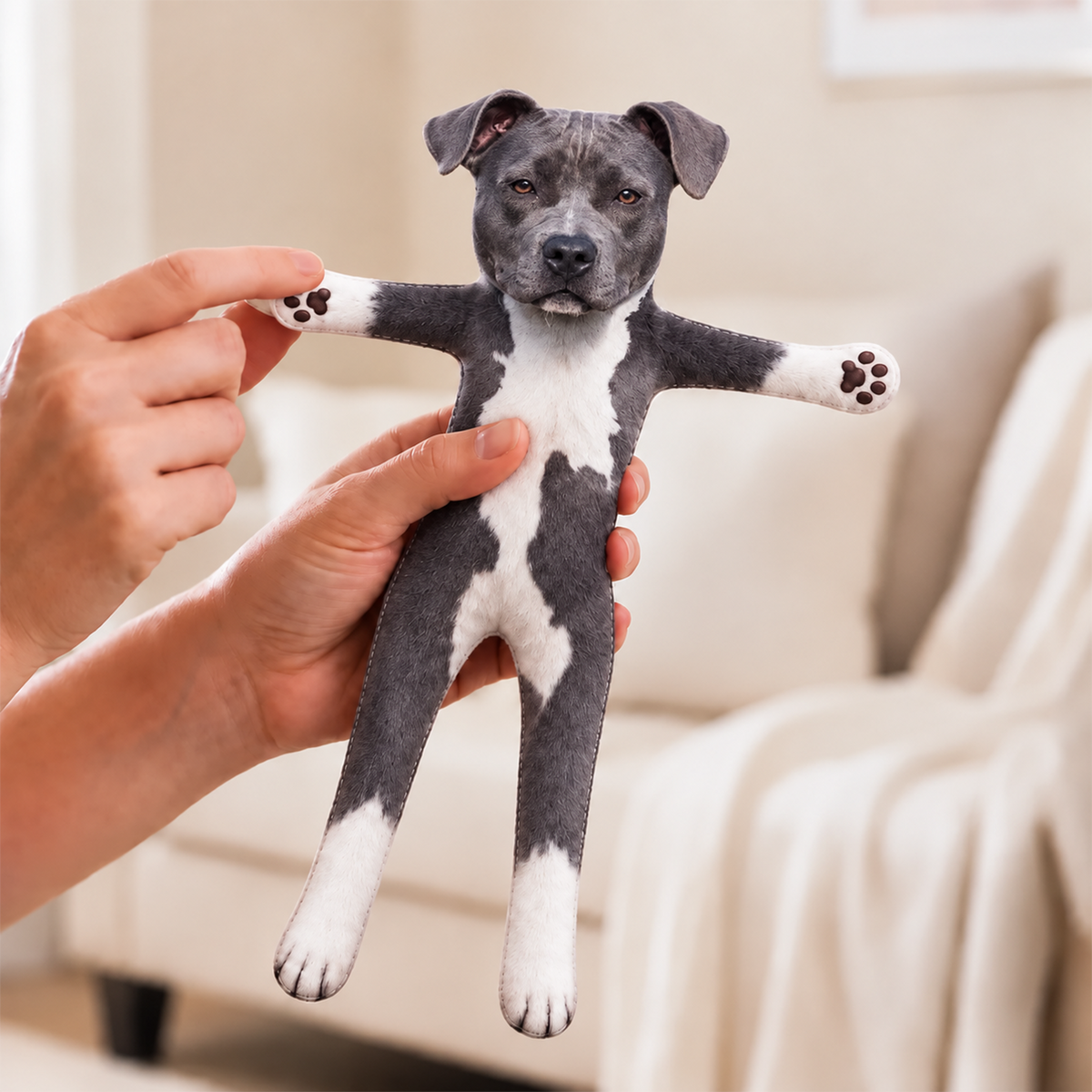Personalized Pit Bull Photo Pet Squishy Toy Poseable Plush Doll, Funny Gift For Dog Mom, Dad, Pet Lover T1807 T24 TL06
