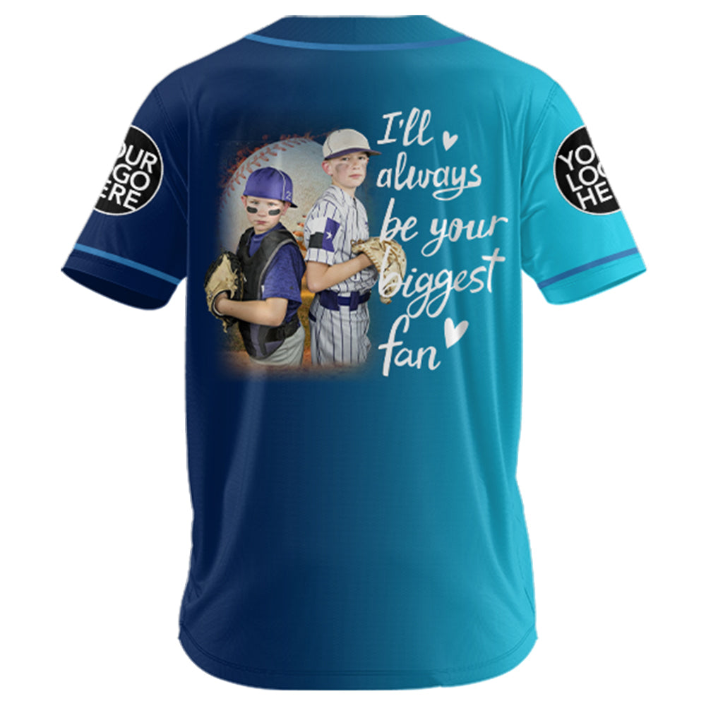 I'll Be Your Biggest Fan, Custom Kids' Names & Photo Baseball Jersey Gradient, Gift For Baseball Lover A2110 Hv01