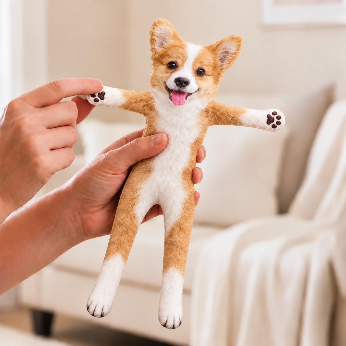 Personalized Welsh Corgi Photo Pet Squishy Toy Poseable Plush Doll, Funny Gift For Dog Mom, Dad, Pet Lover T1807 T24 TL06