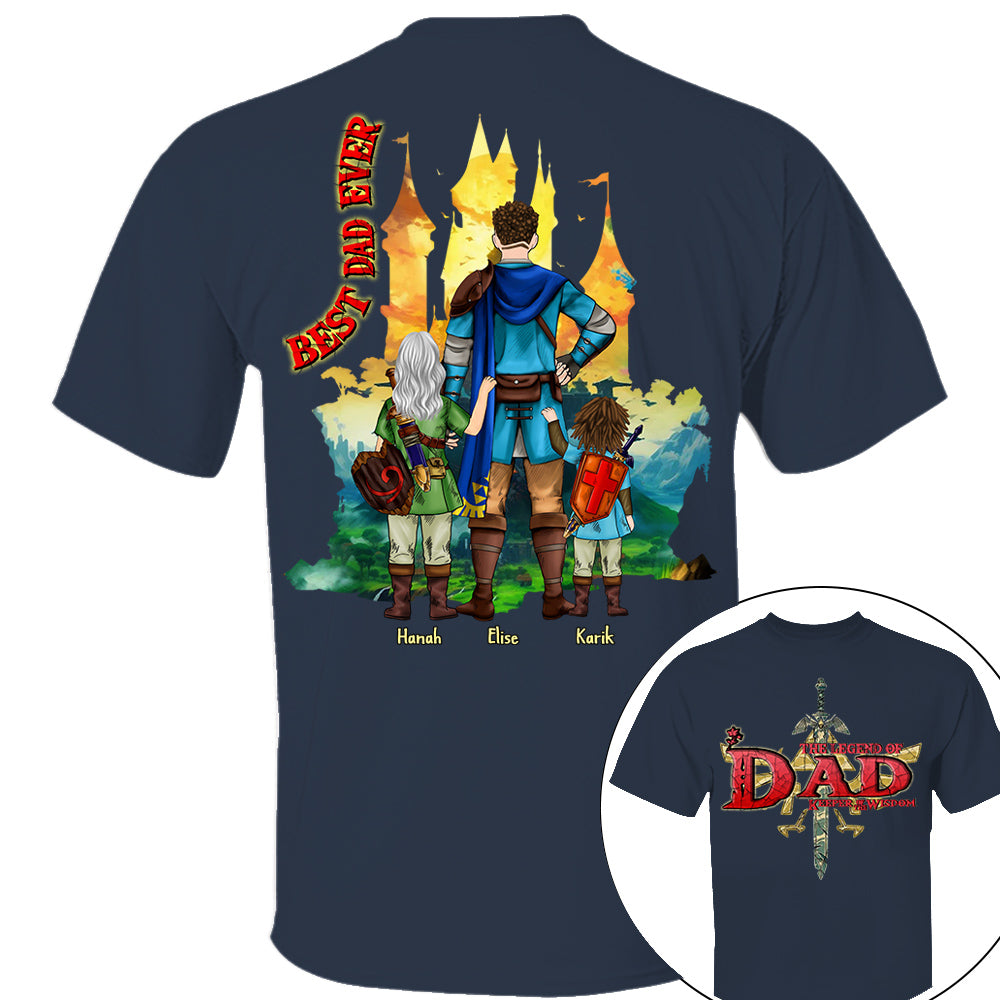 Custom The Legend of Dad – Keeper of Wisdom Shirt - Best Dad Ever - Father's Day 2025 Personalized Shirt Nh00