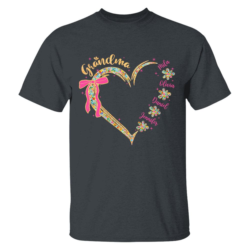 Grandma Floral Heart - Cute Personalized Shirt For Grandma Mother's Day NA04 Tm01