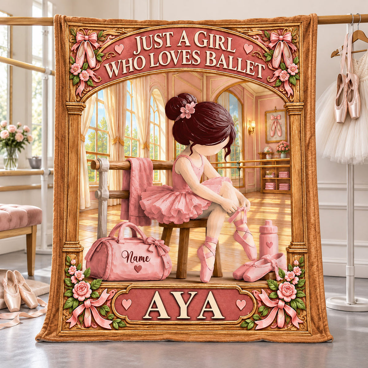 Personalized Ballet Dancer Blanket, Dance Recital Christmas Keepsake C2408 Nh00 DH09