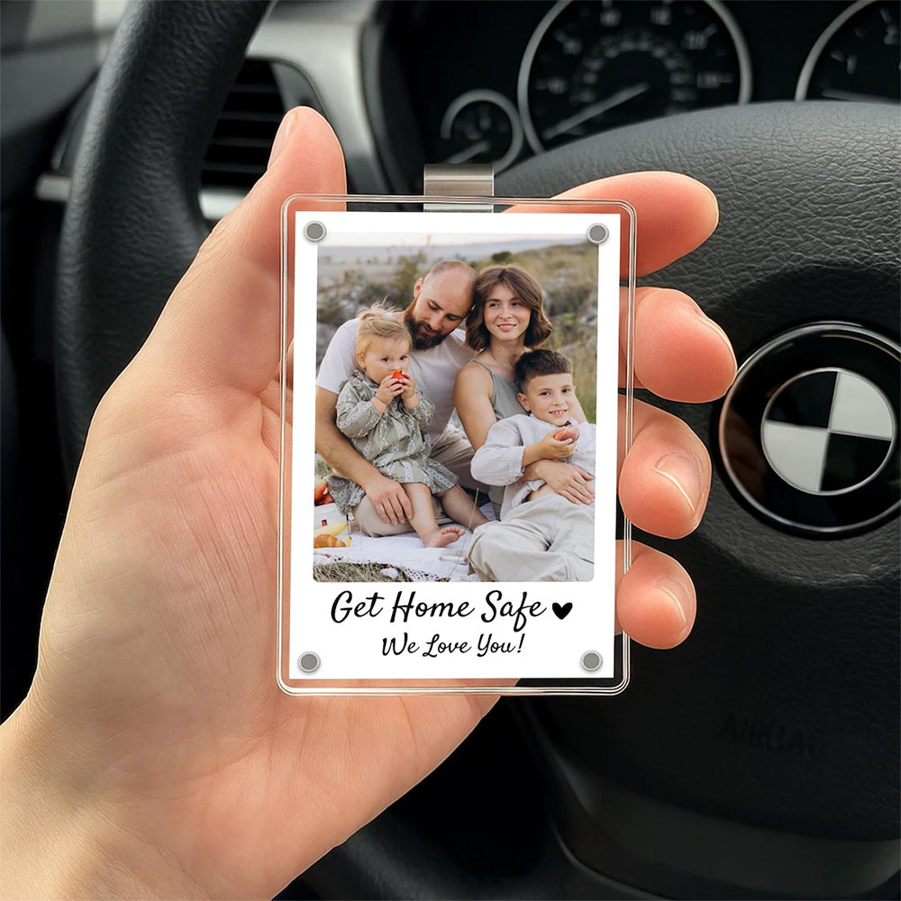 Personalized Dad Car Visor Clip PHOTO INCLUDED, Father's Day Gift for Dad Grandpa, Drive Safe Sun Visor, New Dad Gift, Dad Picture Frame Pt99