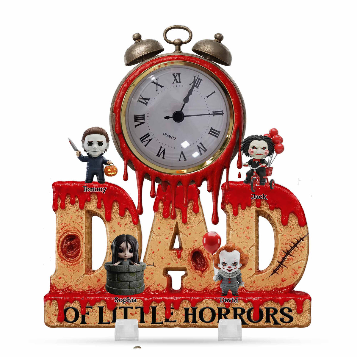 Horror Dad Acrylic Desk Clock Plaque - Personalized Gift For Dad Pt99