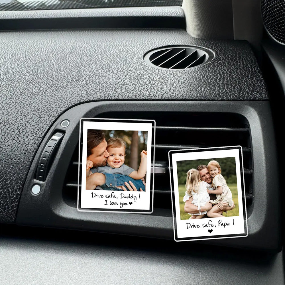 Custom Dad Photo Car Visor Clip, Fathers Day Gift For Dad, Drive Safe Daddy, Husband Gift Drive Safe Sun Visor Clip, Dad Car Accessories Pt99