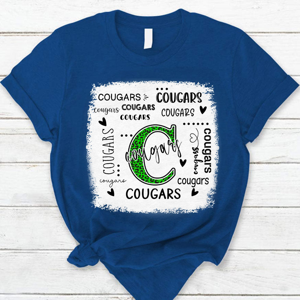 Personalized School Mascot Leopard Custom Name T-Shirt Teacher Appreciation Gift