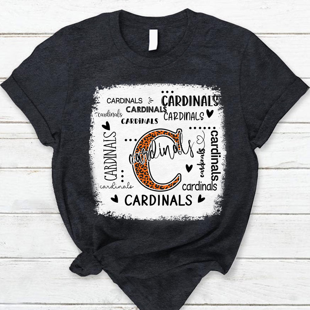 Personalized School Mascot Leopard Custom Name T-Shirt Teacher Appreciation Gift