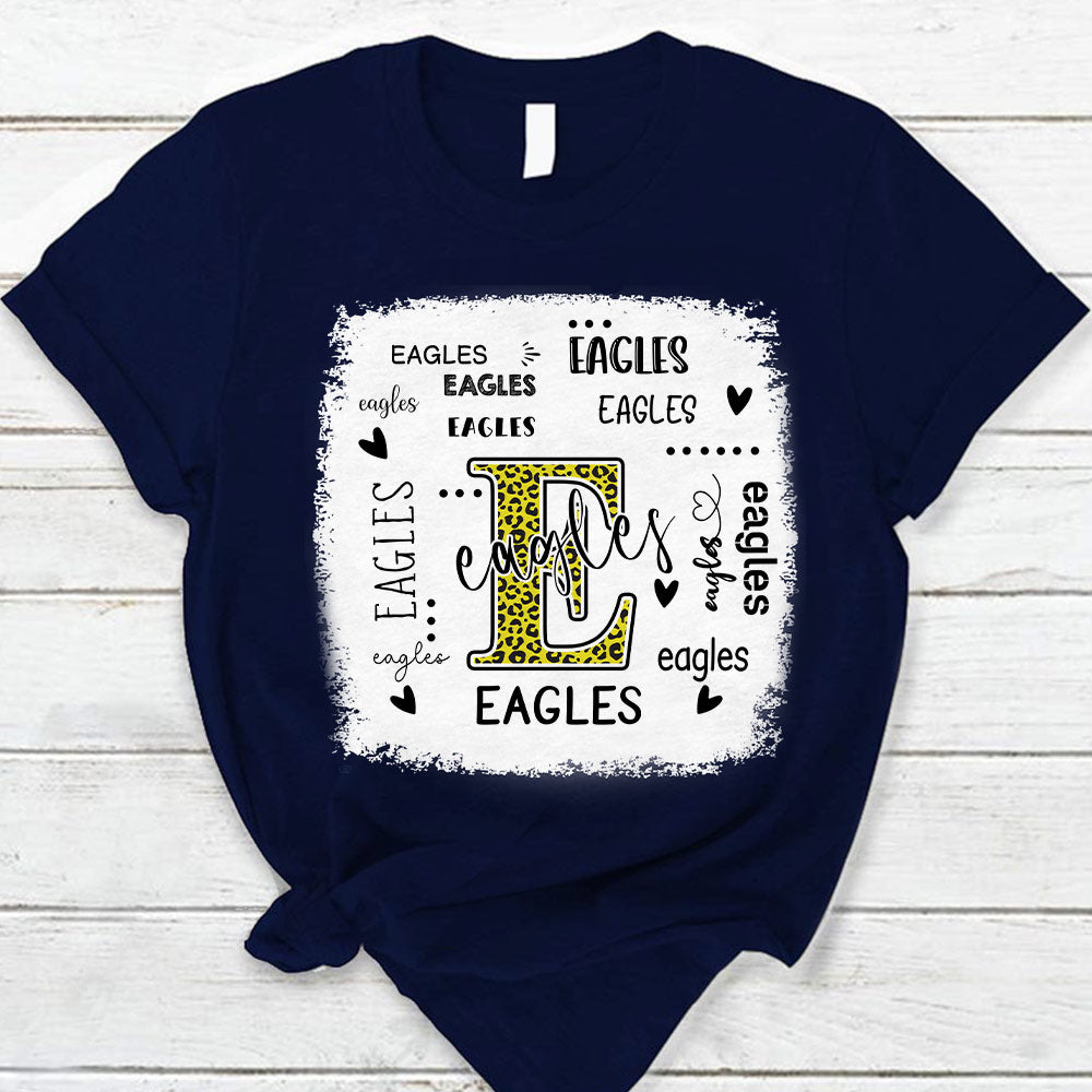 Personalized School Mascot Leopard Custom Name T-Shirt Teacher Appreciation Gift