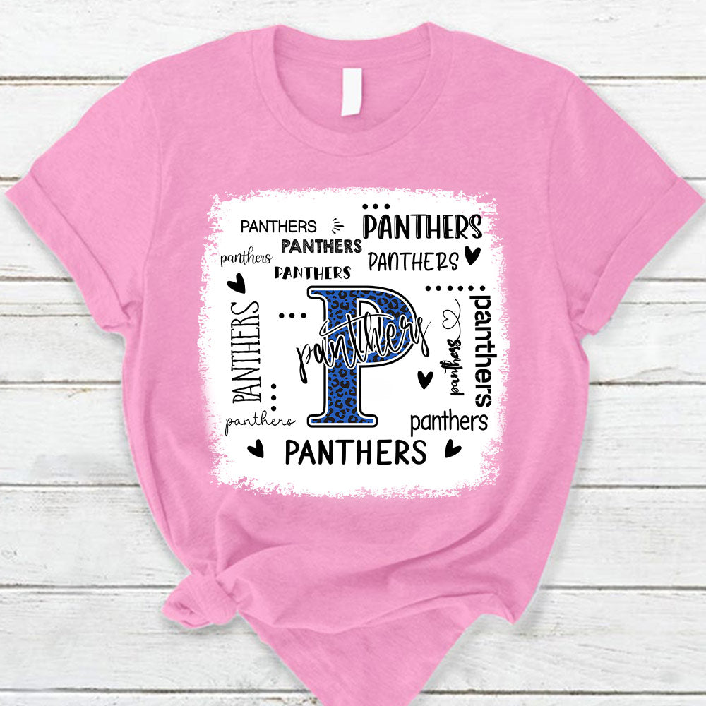 Personalized School Mascot Leopard Custom Name T-Shirt Teacher Appreciation Gift