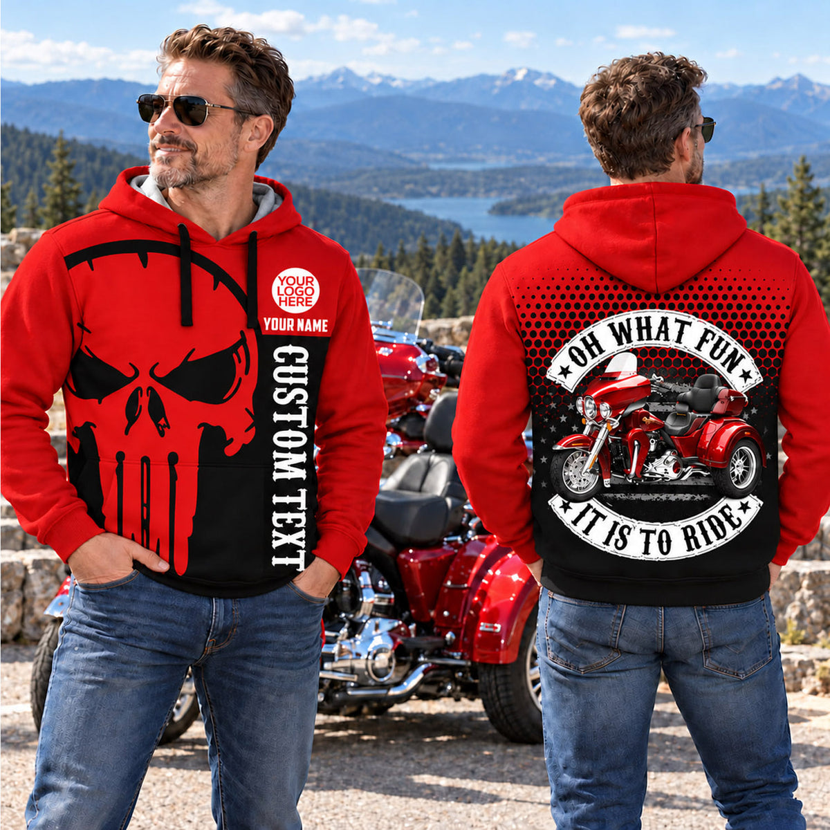 Oh What Fun It Is To Ride- Personalized Photo Motorcycle All Over Print Shirts - Gift For Bikers A2110 Nh00 TL06