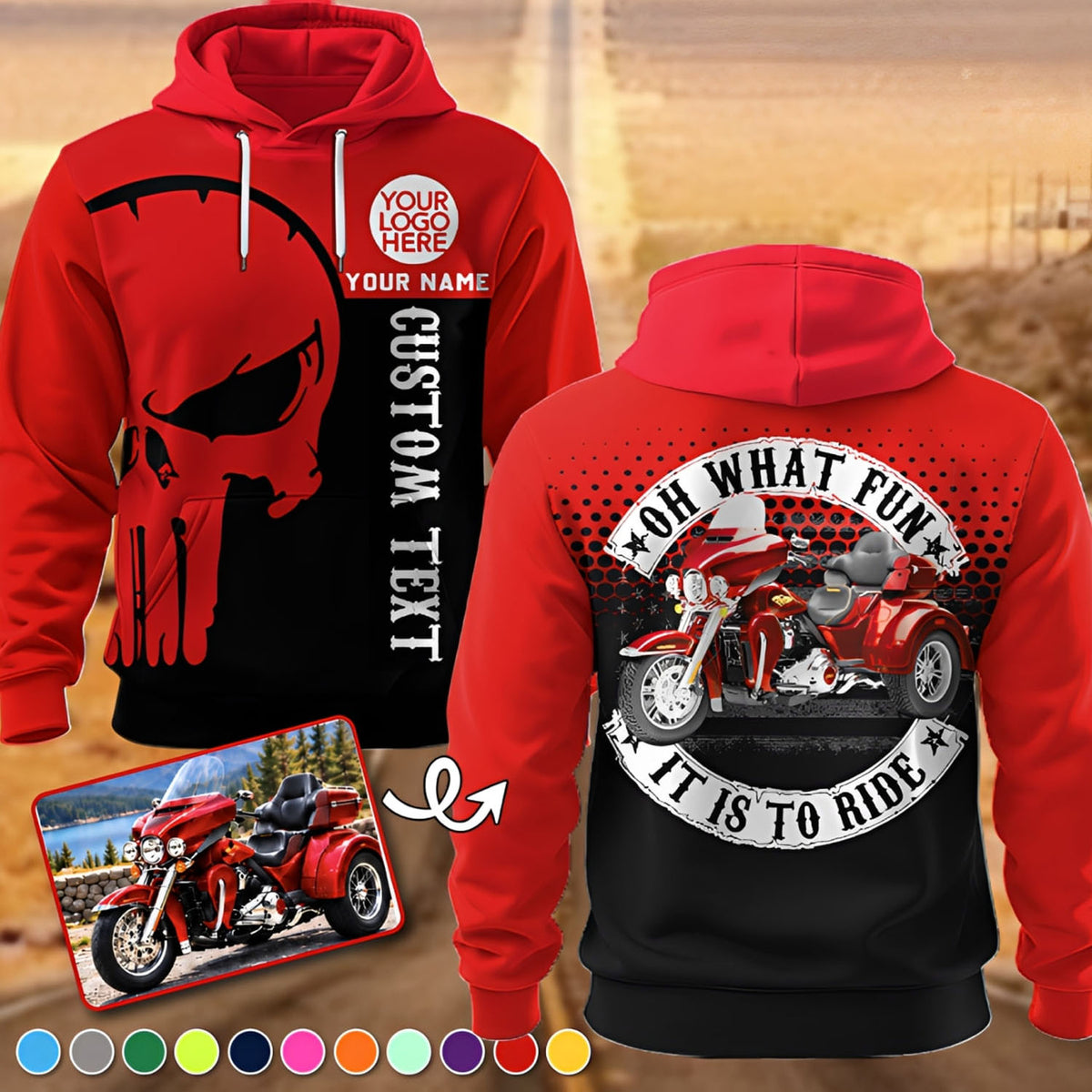 Oh What Fun It Is To Ride- Personalized Photo Motorcycle All Over Print Shirts - Gift For Bikers A2110 Nh00 TL06