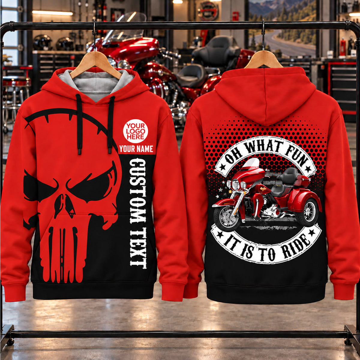 Oh What Fun It Is To Ride- Personalized Photo Motorcycle All Over Print Shirts - Gift For Bikers A2110 Nh00 TL06