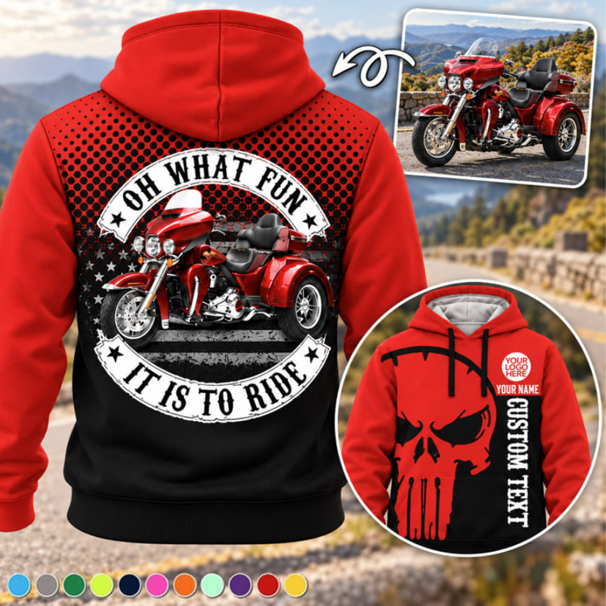 Oh What Fun It Is To Ride- Personalized Photo Motorcycle All Over Print Shirts - Gift For Bikers A2110 Nh00 TL06