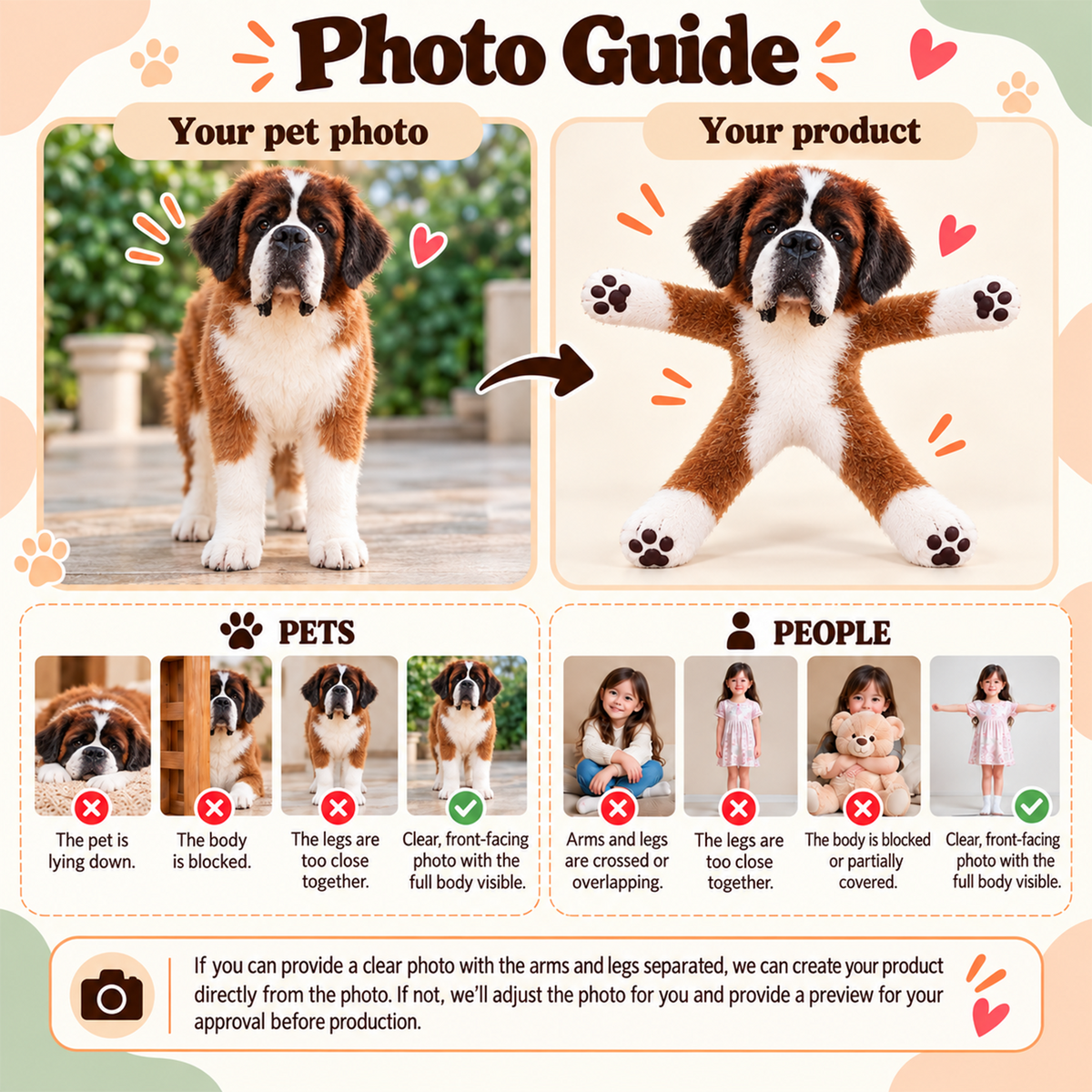 Personalized Saint Bernard Photo Pet Squishy Toy Poseable Plush Doll, Funny Gift For Dog Mom, Dad, Pet Lover T1807 T24 TL06