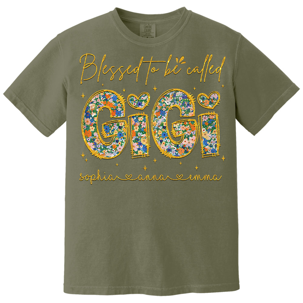 Blessed To Be Called Gigi - Custom Nickname & Kid Floral Shirt For Mother's Day NA04 Tm01