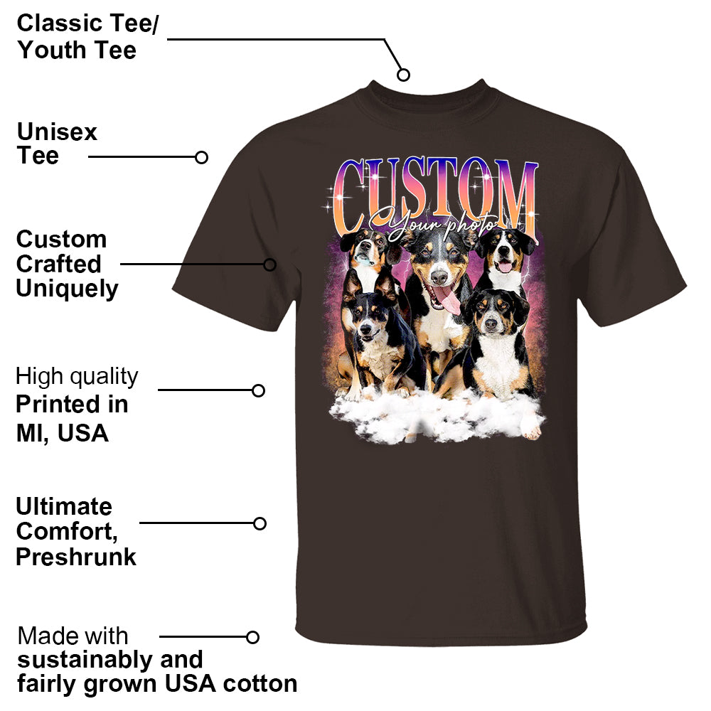 Custom Dog Vintage Washed Shirt Custom Dog Bootleg Rap Tee