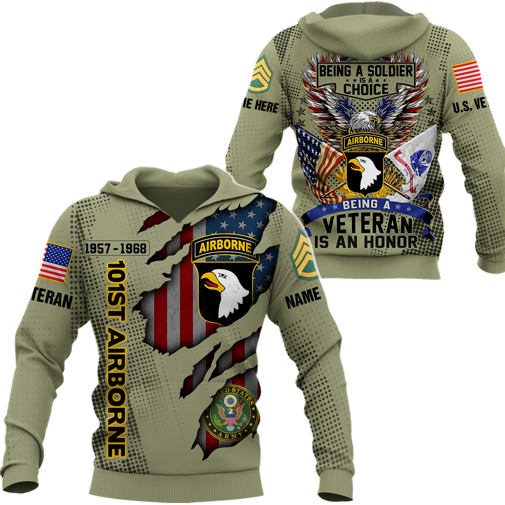 Personalized All Over Print Shirt Veteran Customize All Branches, Division and Rank Name Veteran K1702 Trhn