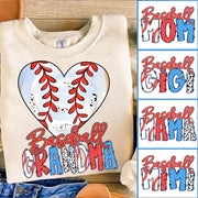 Heart Baseball Grandma - Personalized Shirt Hv01