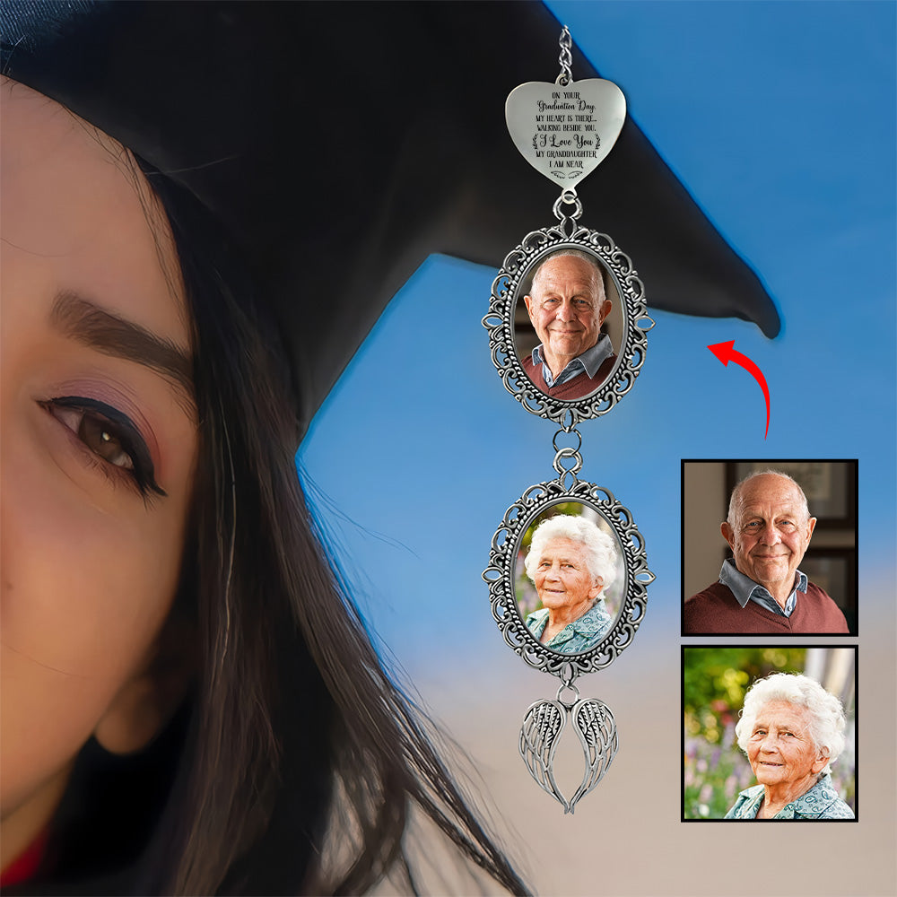 On Your Graduation Day My Heart Is There - Custom Graduation Tassel Photo Charm Tu20