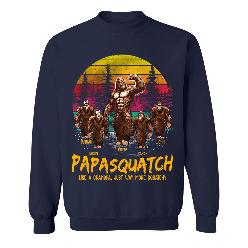 Papasquatch, Like A Grandpa, Just Way More Legendary - Personalized Grandpa Bigfoot Shirt vr2 Nh00