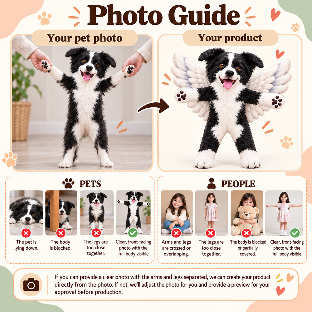 Personalized Memorial Squishy Toy Poseable Plush Doll, Custom Upload Photo In Loving Memory Gift T1807 NV01 DH09