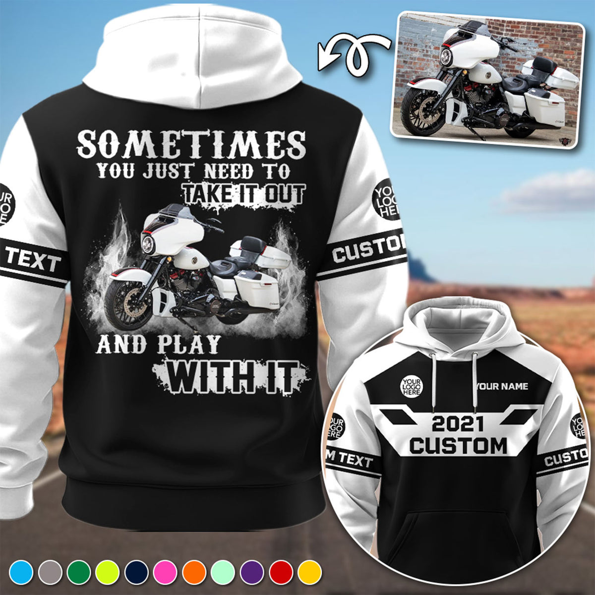 Take It Out & Play - Personalized Motorcycle Photo All Over Print Shirts - Gift For Bikers A2110 KL07