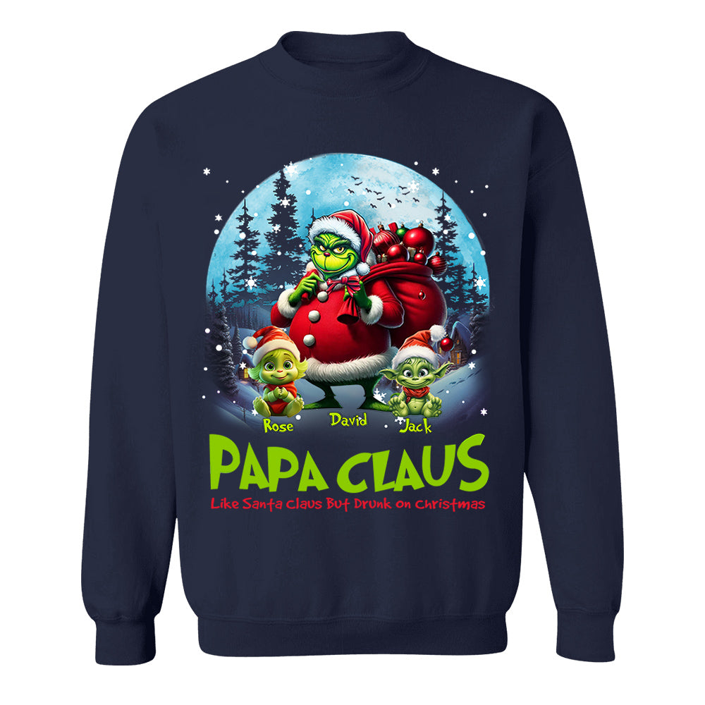 Papa Clause Like Santa Claus But Drunk On Christmas Personalized Shirt For Grandpa Nh00