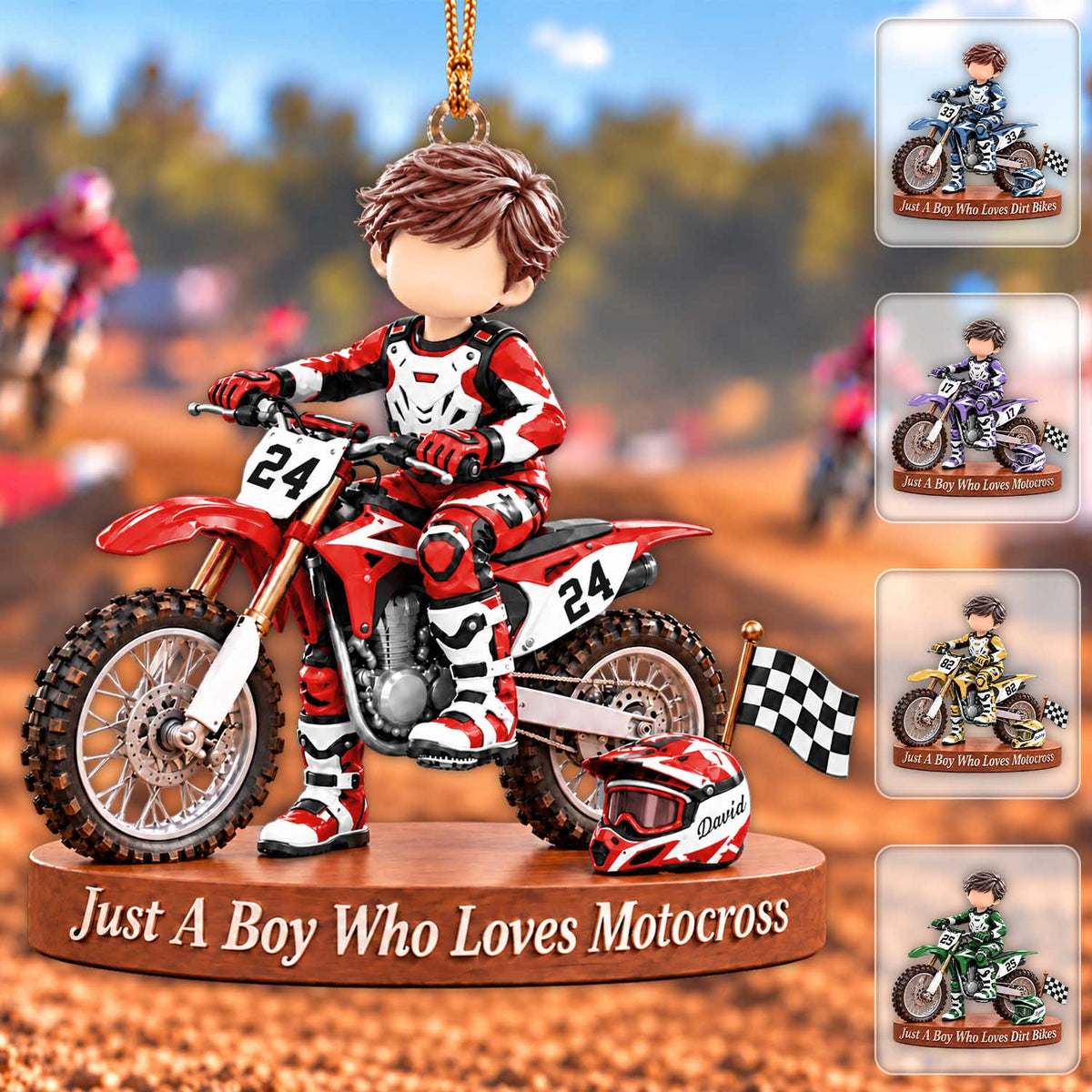 Just A Boy Who Loves Motocross - Personalized Motocross Ornament, Gift For Motocross Racer, Dirt Biker A2110 Pt99