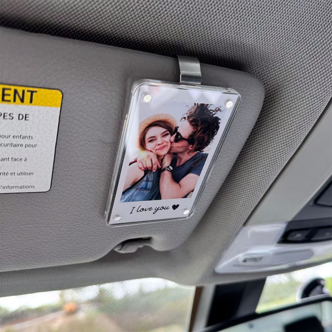 Personalized Photo Car Visor Clip - Custom Sun Visor Decoration for Car, Couples Gift, Wallet Photo Holder, Unique Car Accessories Pt99