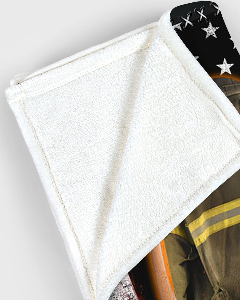 Firefighter Us Flag Armor And Name Custom Blanket Gift For Firefighter Fireman