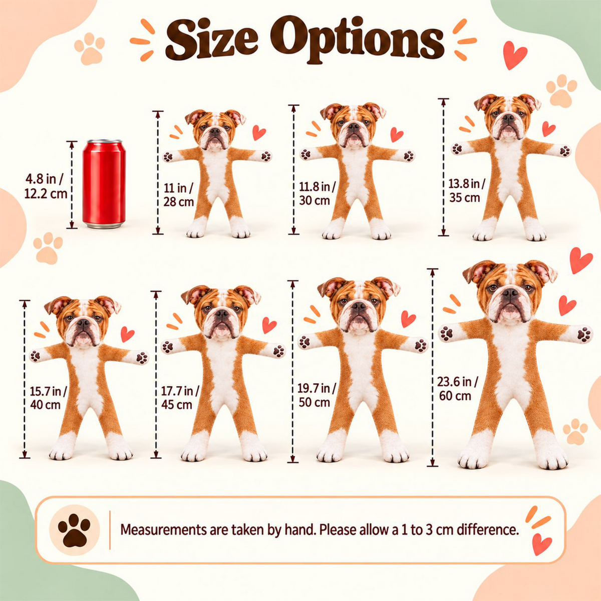 Personalized Bulldog Photo Pet Squishy Toy Poseable Plush Doll, Funny Gift For Dog Mom, Dad, Pet Lover T1807 T24 TL06
