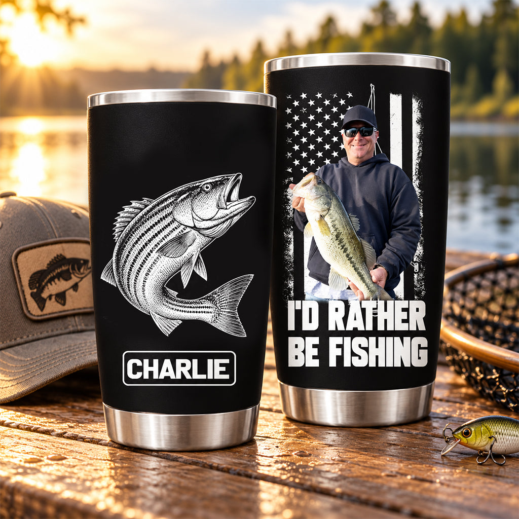 Custom Tumbler For Bass Fisherman, Fishing Gifts For Men, Dad, Grandpa, Fishing Lovers L0411 NV01 TL06