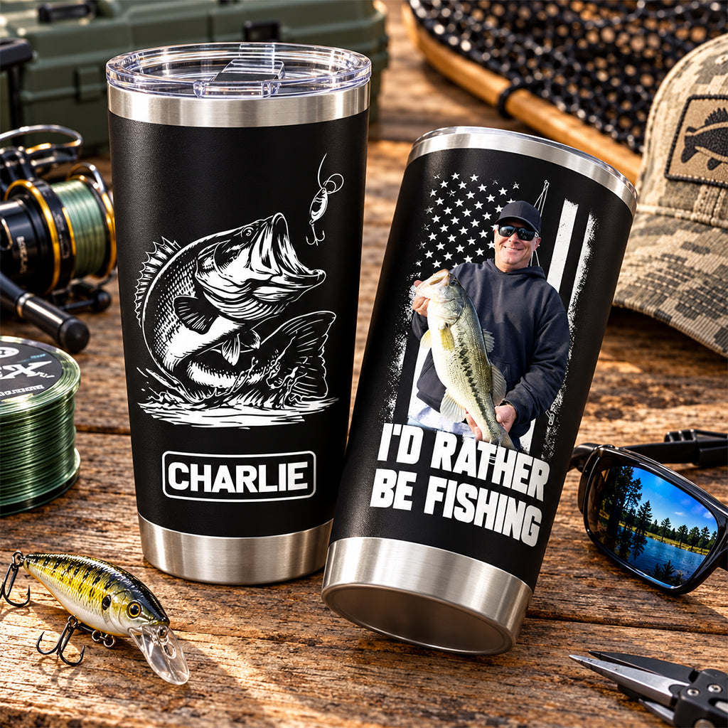 Custom Tumbler For Bass Fisherman, Fishing Gifts For Men, Dad, Grandpa, Fishing Lovers L0411 NV01 TL06