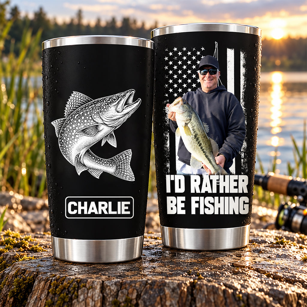 Custom Tumbler For Bass Fisherman, Fishing Gifts For Men, Dad, Grandpa, Fishing Lovers L0411 NV01 TL06