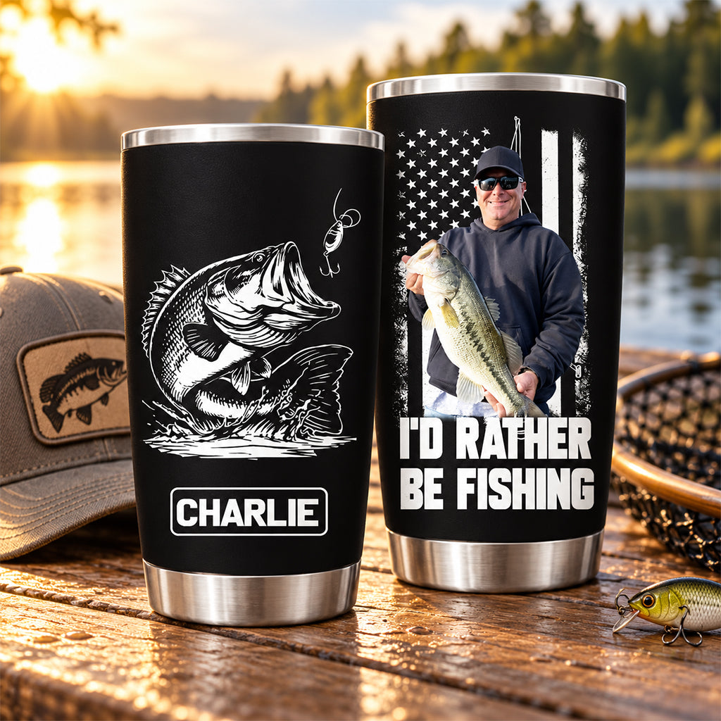 Custom Tumbler For Bass Fisherman, Fishing Gifts For Men, Dad, Grandpa, Fishing Lovers L0411 NV01 TL06