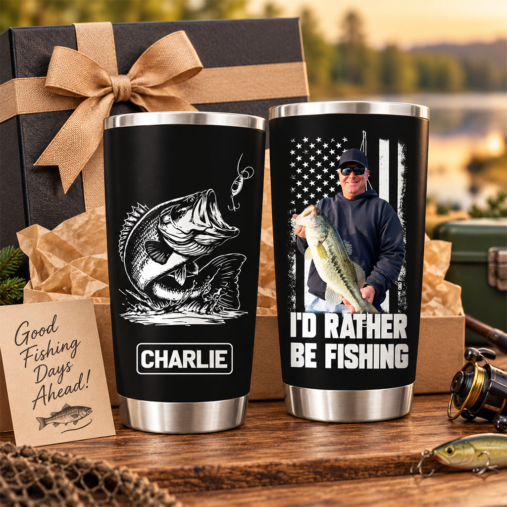 Custom Tumbler For Bass Fisherman, Fishing Gifts For Men, Dad, Grandpa, Fishing Lovers L0411 NV01 TL06