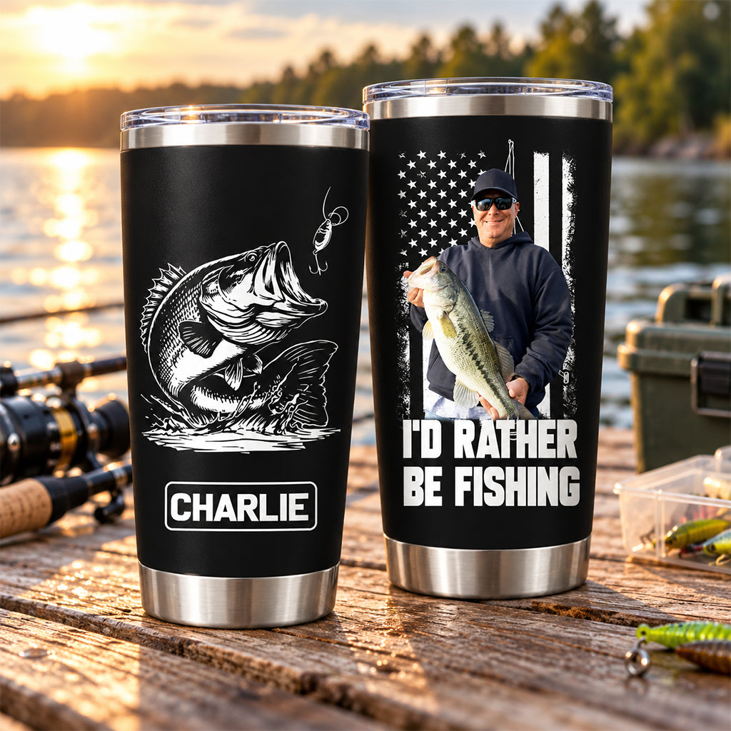 Custom Tumbler For Bass Fisherman, Fishing Gifts For Men, Dad, Grandpa, Fishing Lovers L0411 NV01 TL06