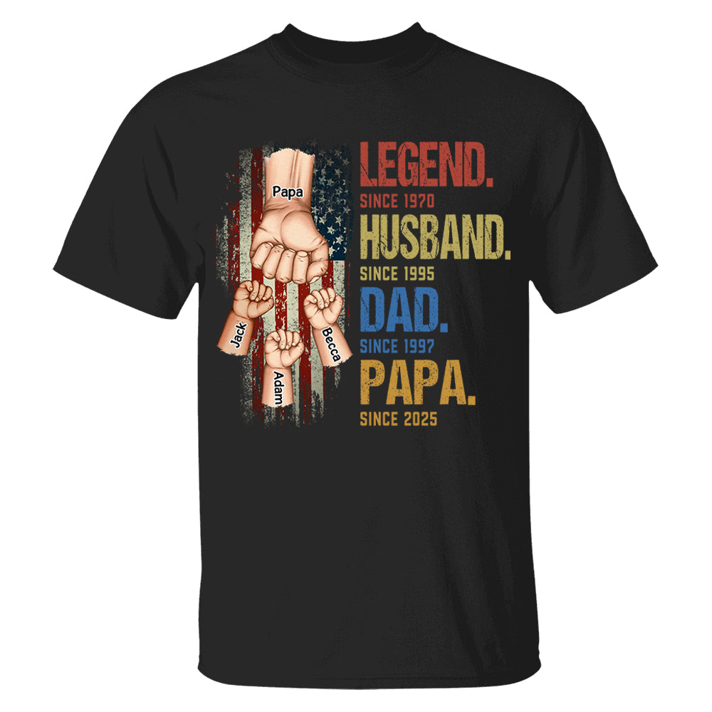From Legend To Papa - Family Personalized Custom Shirt, Gift For Father's Day, Gift For Dad, Grandpa Tu24