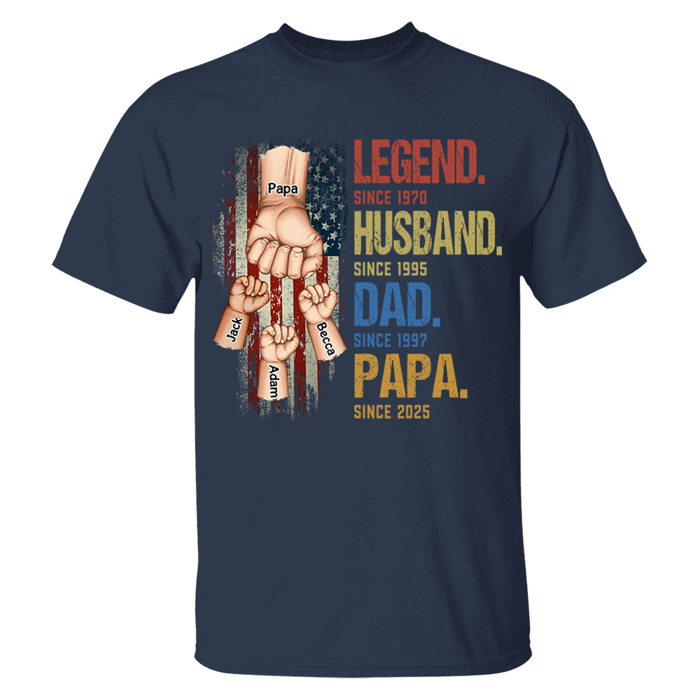 From Legend To Papa - Family Personalized Custom Shirt, Gift For Father's Day, Gift For Dad, Grandpa Tu24