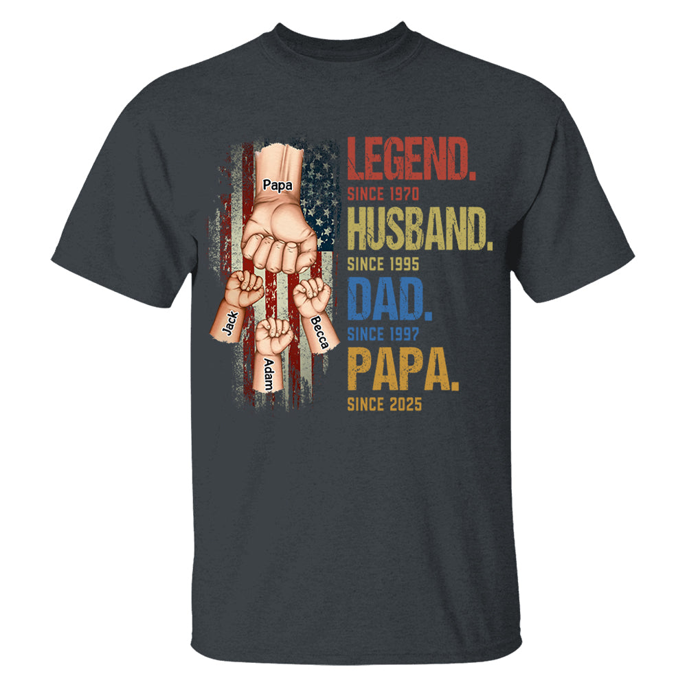 From Legend To Papa - Family Personalized Custom Shirt, Gift For Father's Day, Gift For Dad, Grandpa Tu24