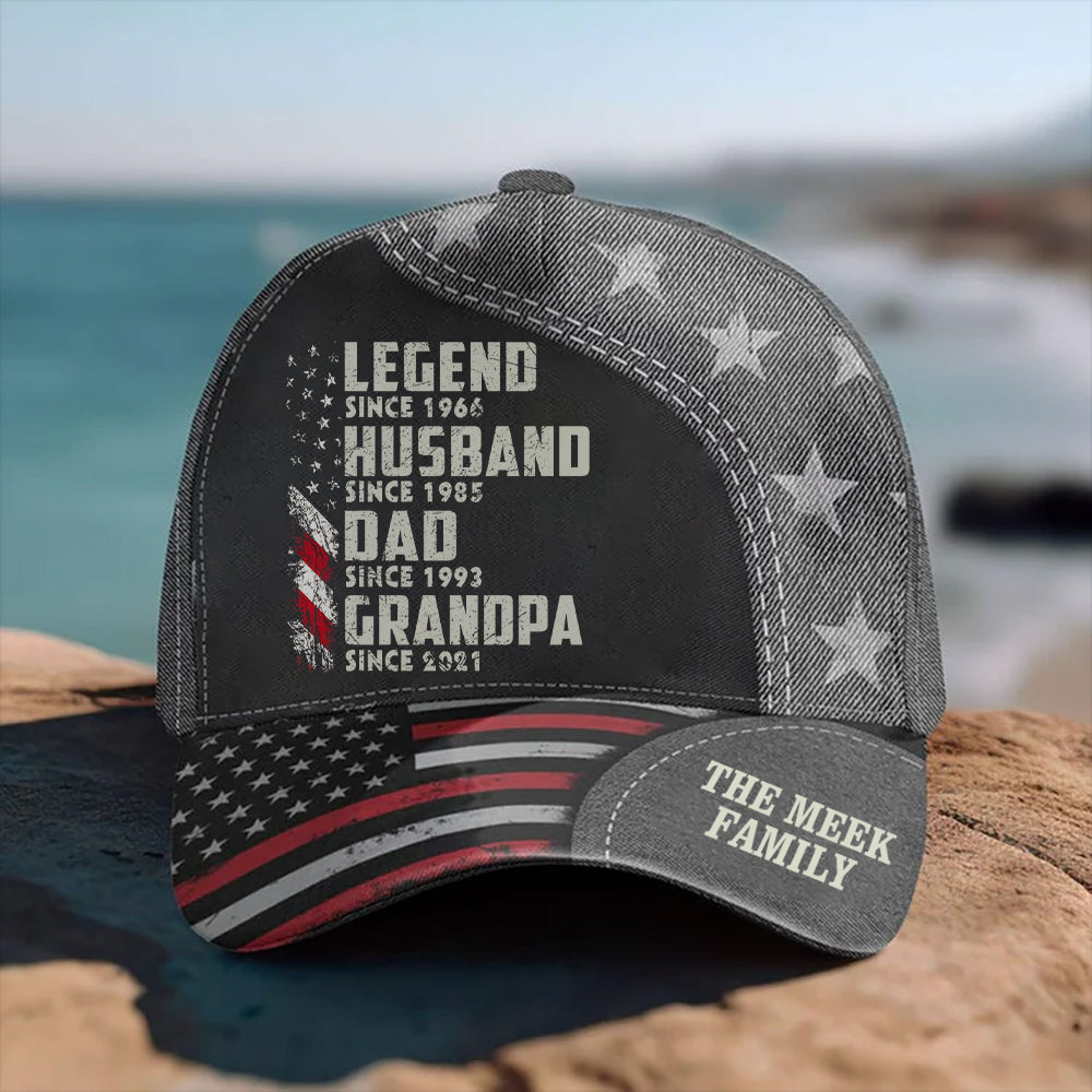 Legend Husband Dad Grandpa Since, Personalized Classic Cap, Gift For Father's Day T1807 Hv01