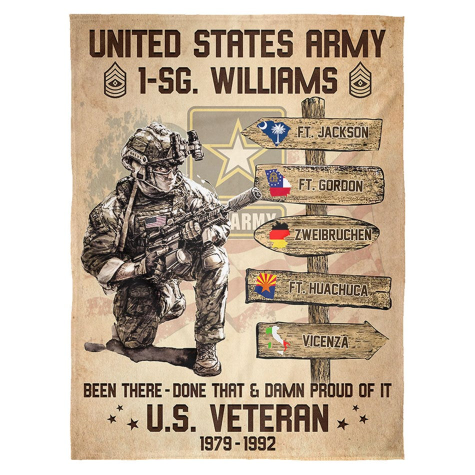US Military World Tour Blanket Vr2 Been There Done That Proud Of It US Veteran Custom Blanket For Veteran H2511
