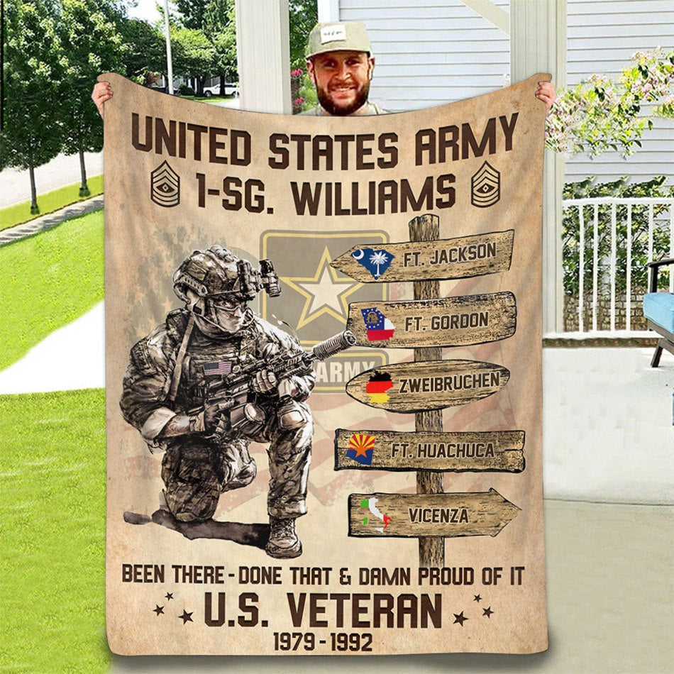 US Military World Tour Blanket Vr2 Been There Done That Proud Of It US Veteran Custom Blanket For Veteran H2511