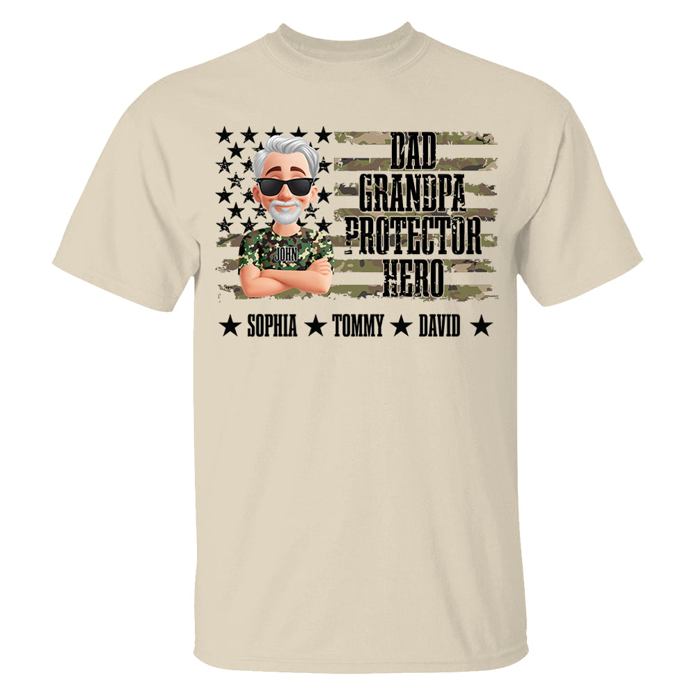 Cool Camo Dad Grandpa - Personalized Shirt For Dad Grandpa NA04 Pt99