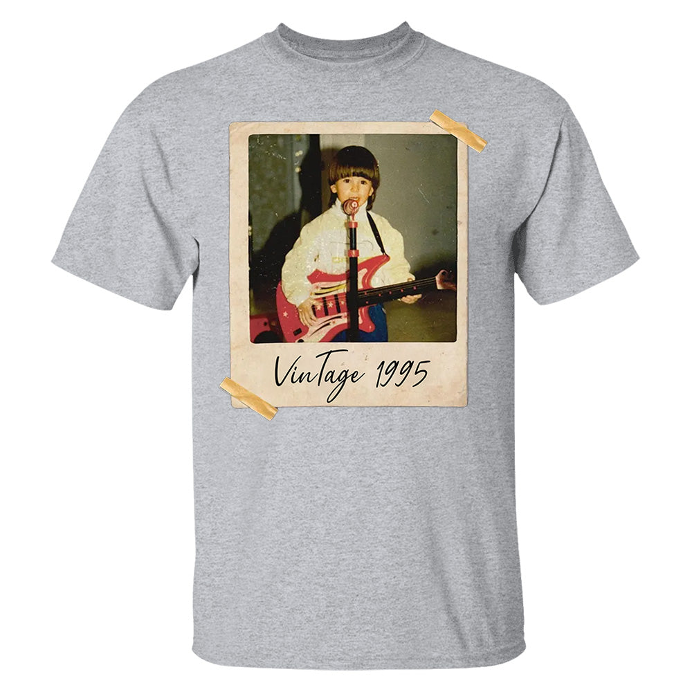 Custom Vintage Photo And Year, Custom Shirt With Picture Personalized 30th Birthday Gift Vintage 30th Birthday Party Vintage Est 1995 Shirt Pt99