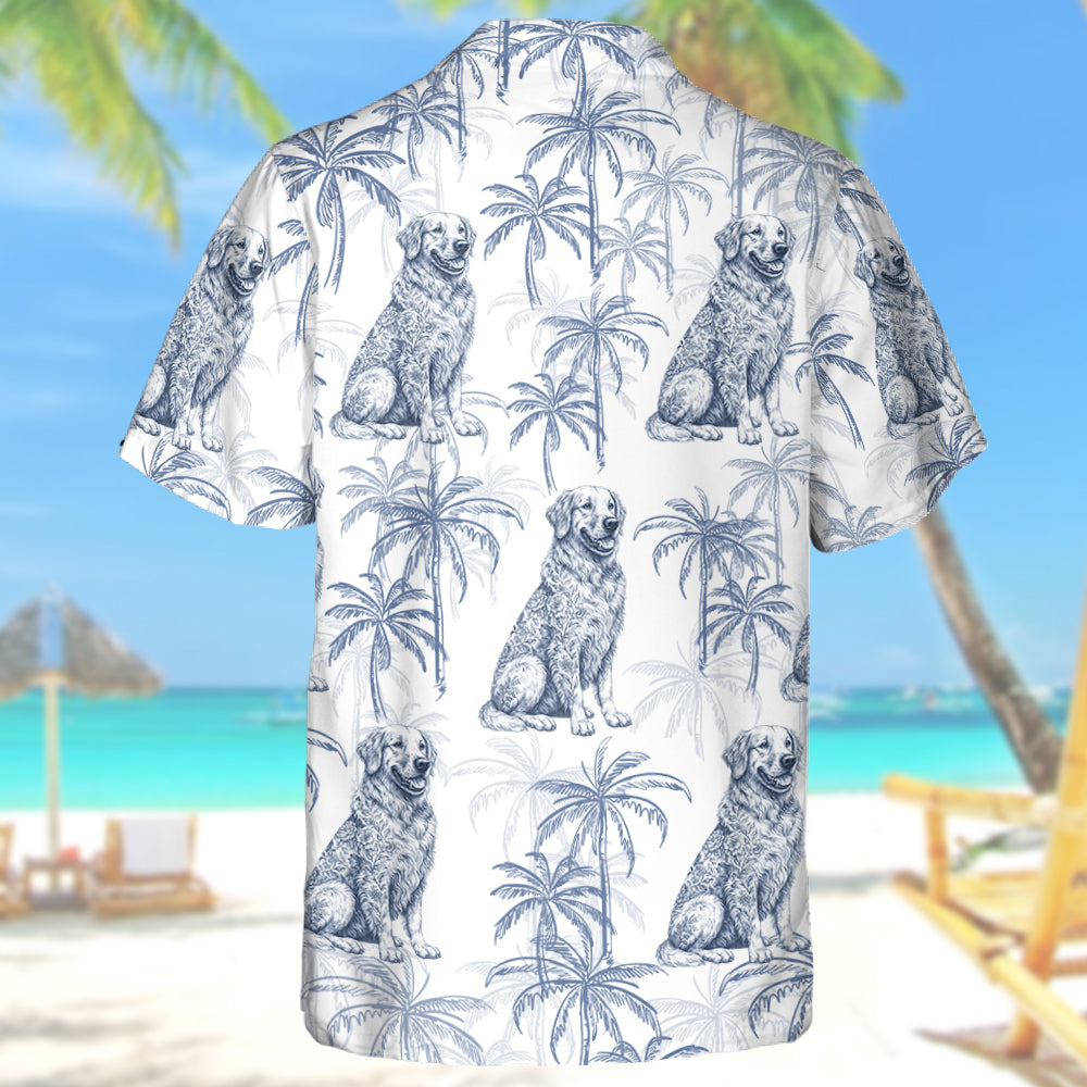 Dog Lovers Toile De Jouy Style, Custom Dog Breeds, Personalized Hawaiian Shirt T1807 Hv01
