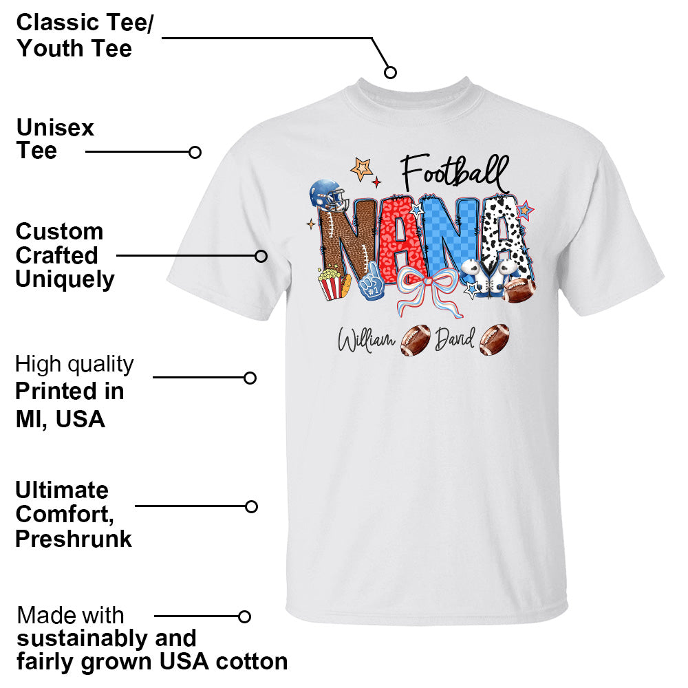 Football Mama - Personalized Shirt Gift For Grandma