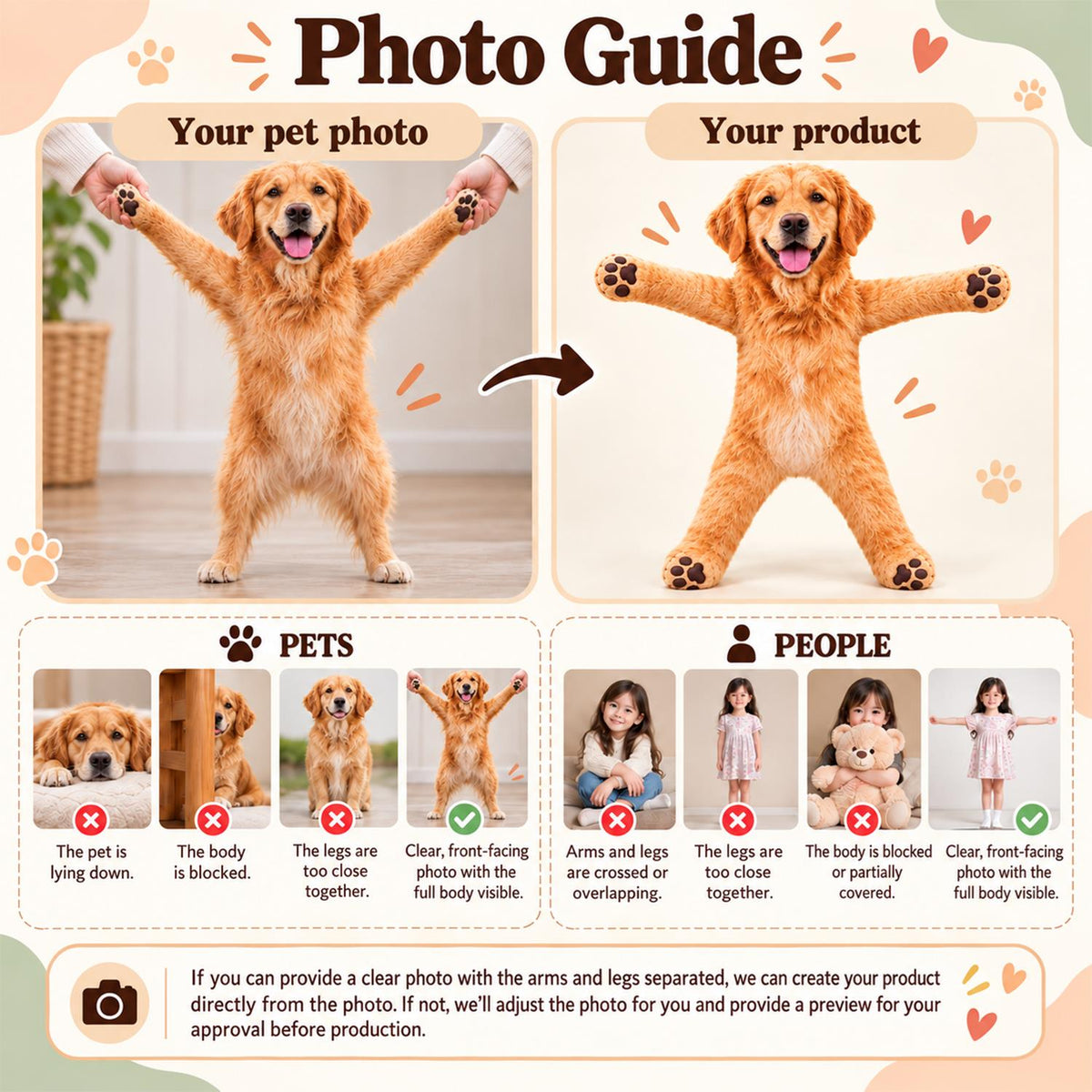 Personalized Golden Retriever Photo Pet Squishy Toy Poseable Plush Doll, Funny Gift For Dog Mom, Dad, Cat Lover T1807 Hv01 NT01