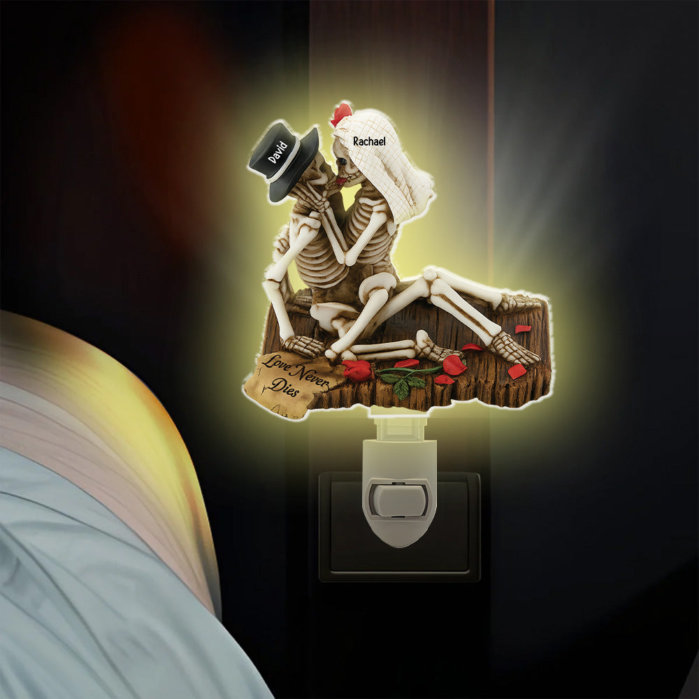 Skull Couple Acrylic Night Light - Personalized Gift For Couple Tu20